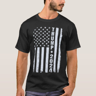 Trump 2024 Take America Back Proud American Flag 4 T-Shirt
