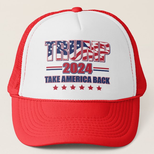 Trump-2024-Take-America-Back Trucker Hat (Front)