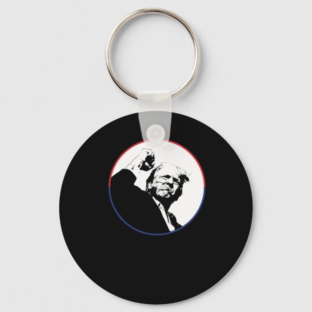 Trump 2024 Trump Rally Trump Ear Donald Trump Pres Keychain (Front)