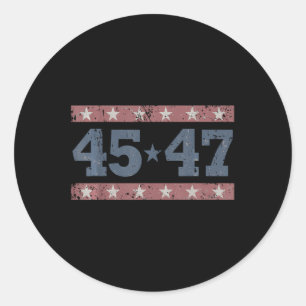 Trump 2024 Vintage 45 47 America Flag Shirt For Wo Classic Round Sticker