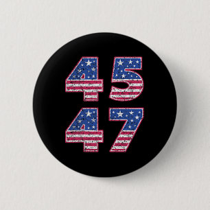 Trump 2024 Vintage 45 47 America Flag Tee For Wome 2 Inch Round Button