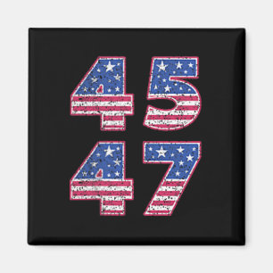 Trump 2024 Vintage 45 47 America Flag Tee For Wome Magnet