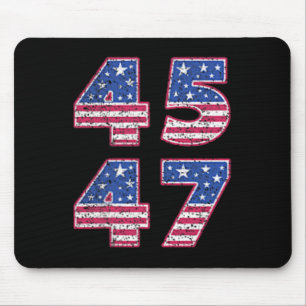 Trump 2024 Vintage 45 47 America Flag Tee For Wome Mouse Pad