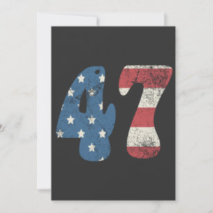 Trump 2024 Vintage Patriotic American Flag 47 Invitation