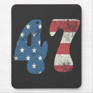 Trump 2024 Vintage Patriotic American Flag 47 Mouse Pad