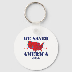 Trump 2024 We Saved America 2024 Election Results Keychain