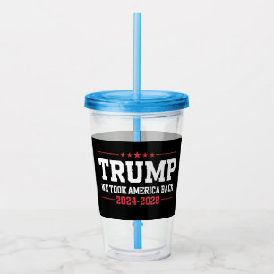 Trump 2024 We Took America Back 47 USA Acrylic Tumbler