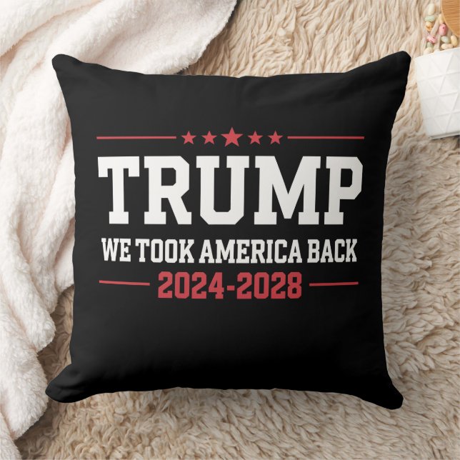 Trump 2024 We Took America Back 47 USA Throw Pillow (Blanket)