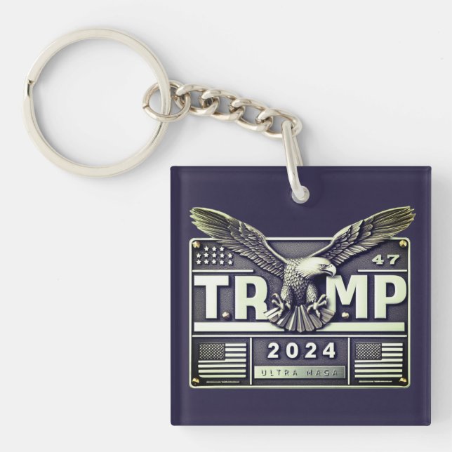 TRUMP 2024 with an Eagle Keychain (Front)