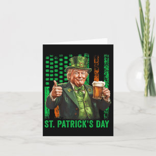 Trump 2025 American Flag Vintage St. Patricks Day  Card