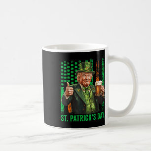 Trump 2025 American Flag Vintage St. Patricks Day Coffee Mug