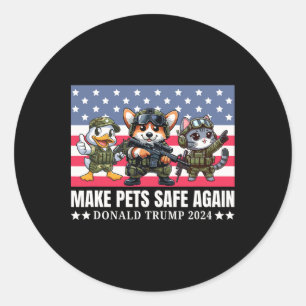 Trump 2025 Funny Corgi Dog  Classic Round Sticker