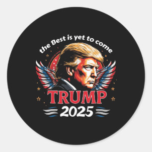 Trump 2025 Patriotic Wings Of Freedom  Classic Round Sticker
