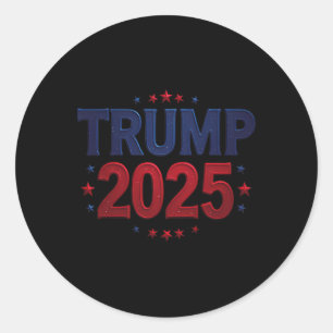 Trump 2025 President 45 And 47 Retro Vintage 1  Classic Round Sticker