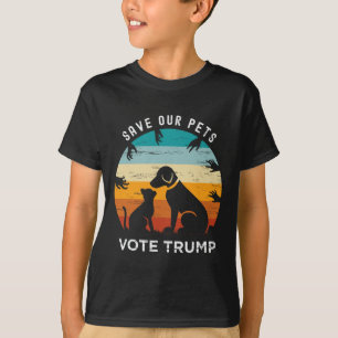 Trump 2025 President Save Our Pets Animals Dogs Ca T-Shirt