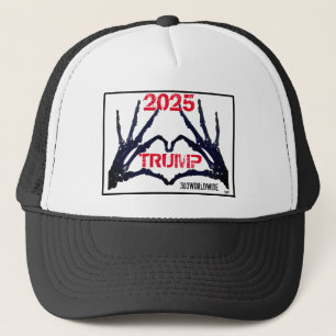 "TRUMP 2025" Skull Hands T Trucker Hat