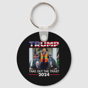 Trump 2025 Take Out The Trash Funny Trump Garbyge Keychain