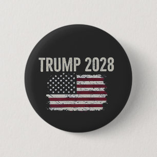 Trump 2028 American Flag Election President 2 Inch Round Button