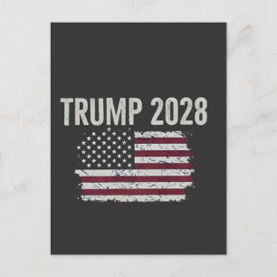 Trump 2028 American Flag Election President  Announcement Postcard