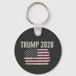 Trump 2028 American Flag Election President  Keychain