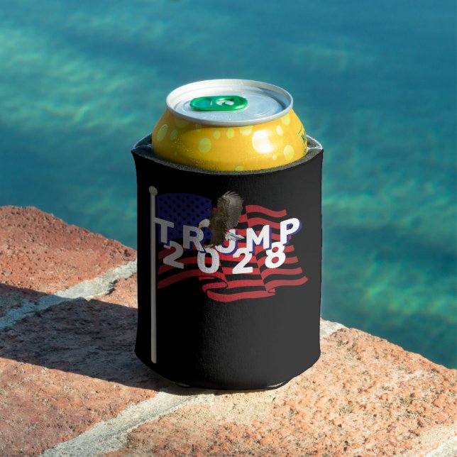 Trump 2028 Flag and Bald Eagle Can Cooler (In Situ Pool)