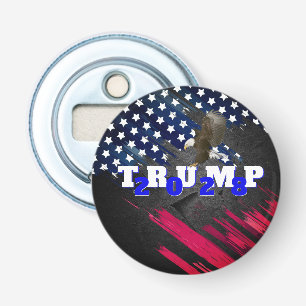 Trump 2028 on Flag with Bald Eagle  Bottle Opener