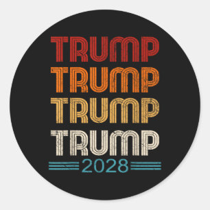 Trump 2028 President Election Campaign Donald Trum Classic Round Sticker