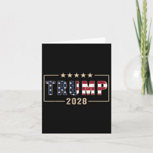 Trump 2028 Shirt Vote Donald Trump Flag 2028  Card