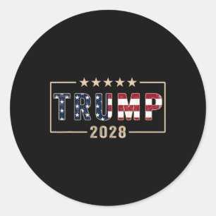 Trump 2028 Shirt Vote Donald Trump Flag 2028  Classic Round Sticker