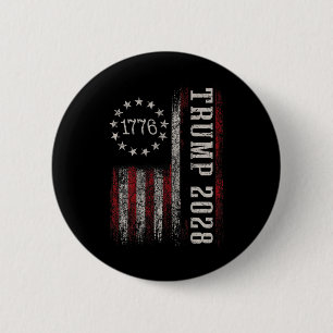 Trump 2028 Vote Donald Trump America Us Flag Vinta 2 Inch Round Button