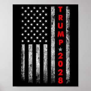 Trump 2028 Vote Donald Trump America Us Flag Vinta Poster