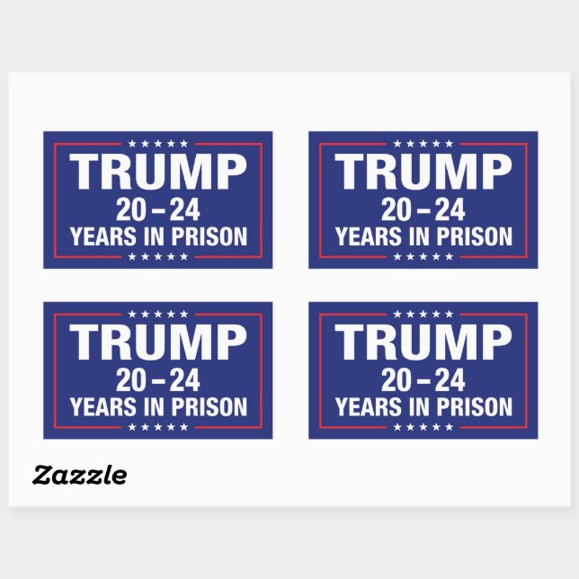 Trump 20 - 24 years in prison - funny anti trump  sticker (Sheet)