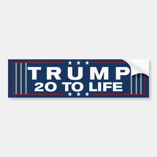 Trump 20 To Life Prison 2024 Anti-Trump Bumper Sticker (Front)