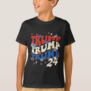 Trump 24 2024 Groovy Retro  T-Shirt