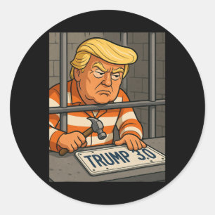 Trump 3.0 License Plate Designer  Classic Round Sticker