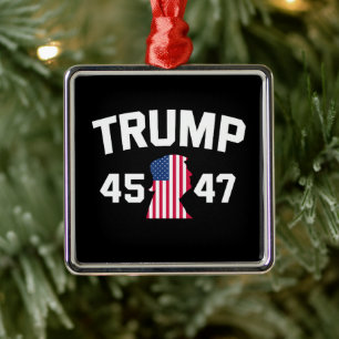 Trump 45 47 2024 President Metal Ornament