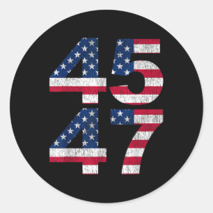 Trump 45 47 2024 President Vintage Classic Round Sticker
