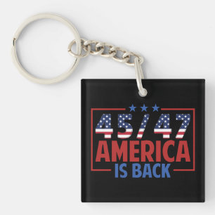 Trump 45-47 America Is Back Keychain