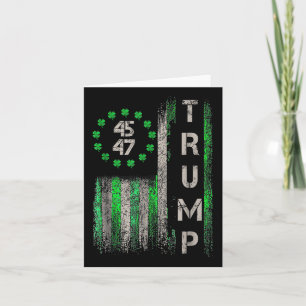 Trump 45 47 American Flag Vintage St. Patricks Day Card