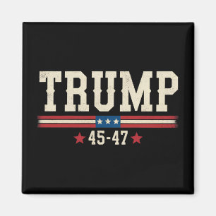 Trump 45 47 American USA Flag Retro Vintage Magnet