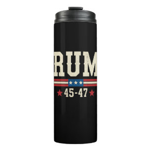Trump 45 47 American USA Flag Retro Vintage Thermal Tumbler