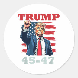 Trump 45-47 Bold Presidential Design For Trump Sup Classic Round Sticker