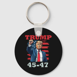Trump 45-47 Bold Presidential Design For Trump Sup Keychain