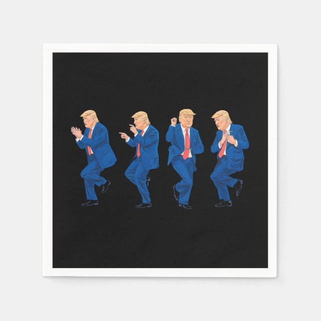 Trump 45 47 Funny Dance Dancing USA President Napkin (Front)