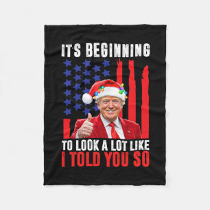 Trump 45 47 It's Beginning To Look A Lot Like I To Fleece Blanket