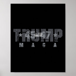 Trump 45-47 Mega Us Flag 2025 Presidential Electio Poster