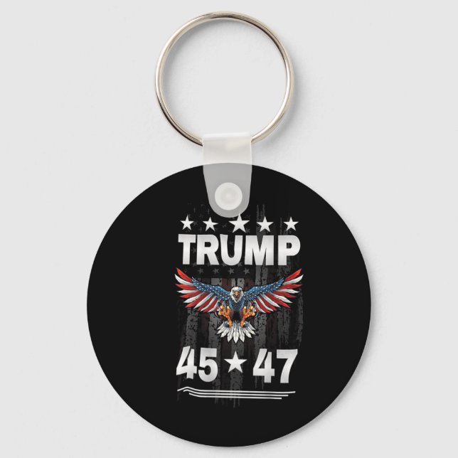 Trump 45 47 (on Back)  Keychain (Front)