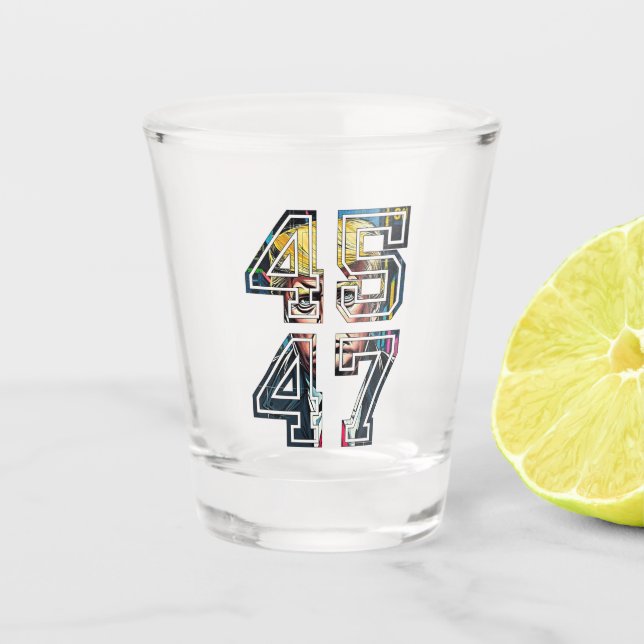Trump 45 47 | Pop Art | American President Shot Glass (Front)