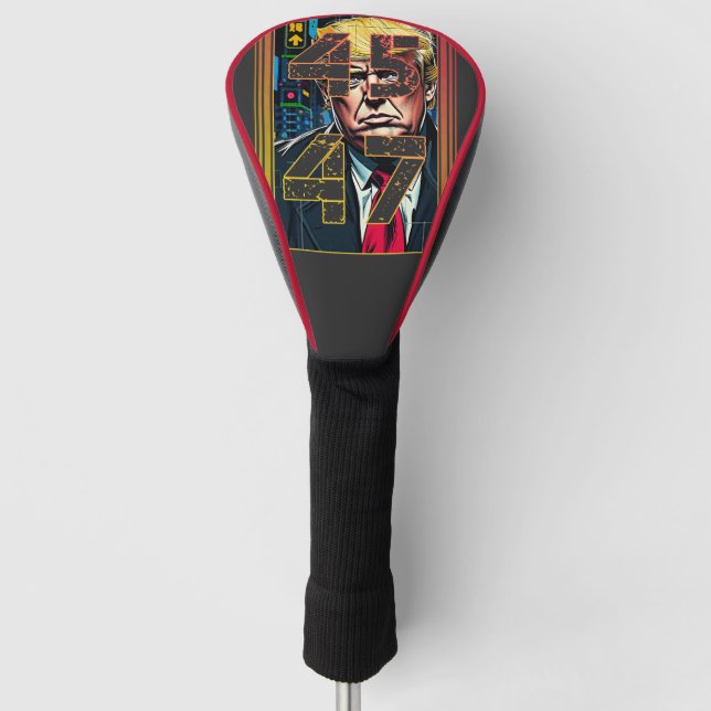 Trump 45 47 Pop Art Portrait Golf Head Cover (Front)