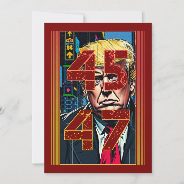 Trump 45 47 Pop Art Portrait Invitation (Front)